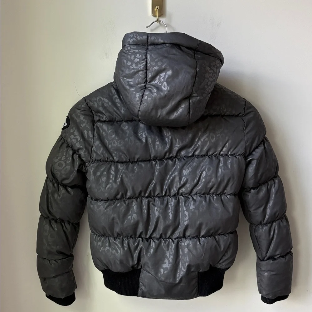 Appaman Kids Kyla Puffer Insulated Coat Leopard Zip Snap Close Hood Cozy Size 8